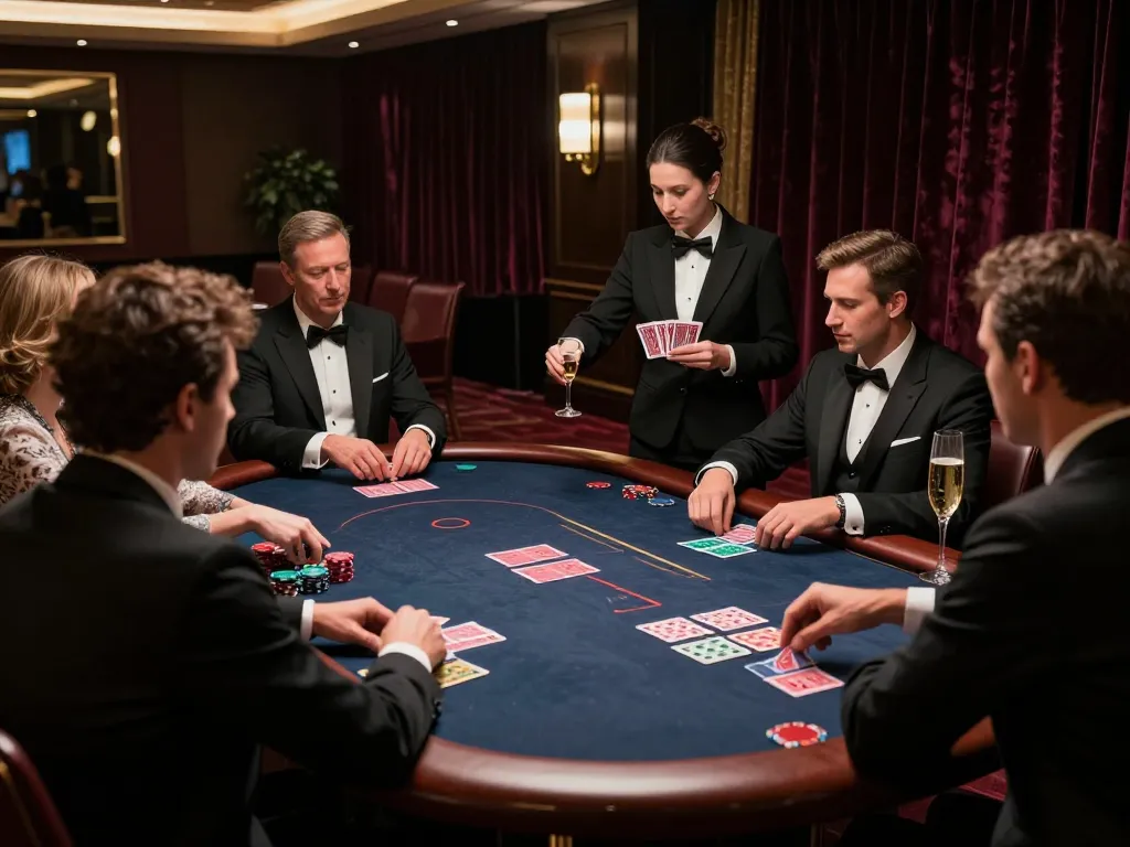 Players enjoying poker at LC88's elite high-roller room with luxurious ambiance.