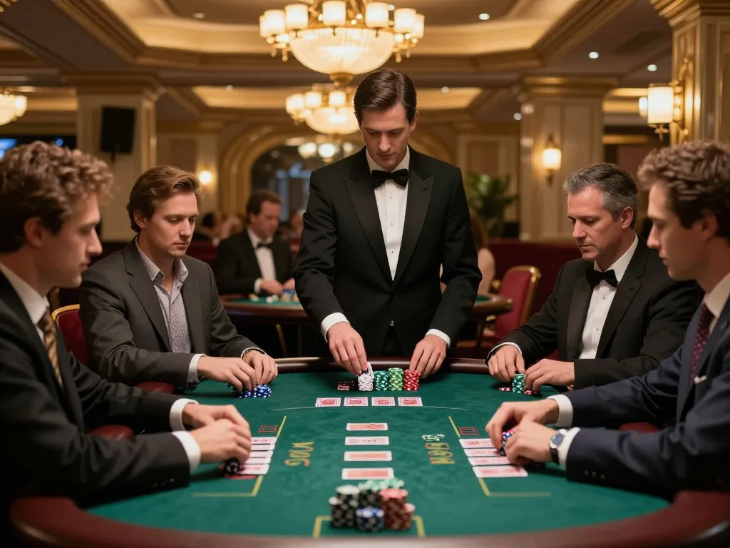 Players engage in a thrilling game of blackjack at vic88 casino, showcasing excitement and strategy.