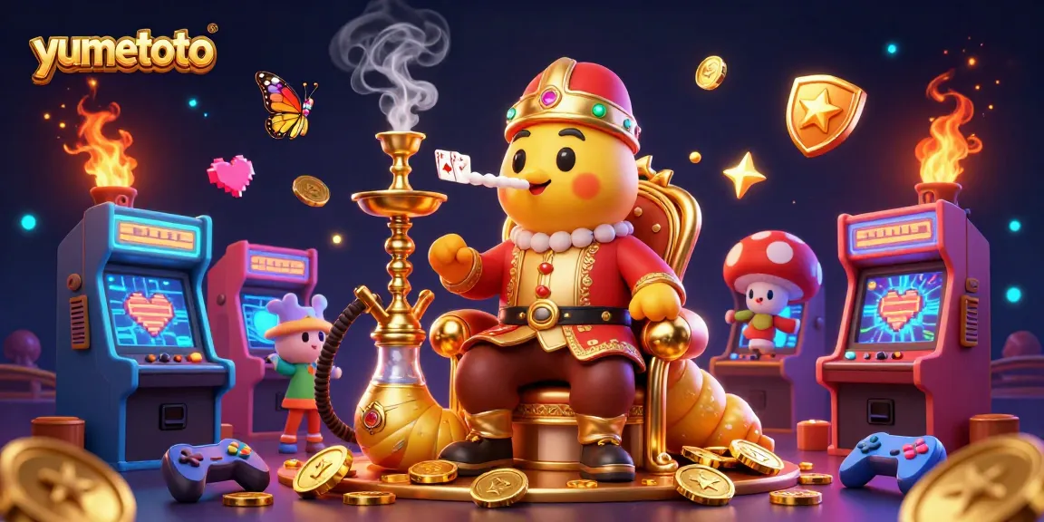 Experience thrilling gameplay with yumetoto, showcasing a vibrant 3D illustration of a unique gambling environment.