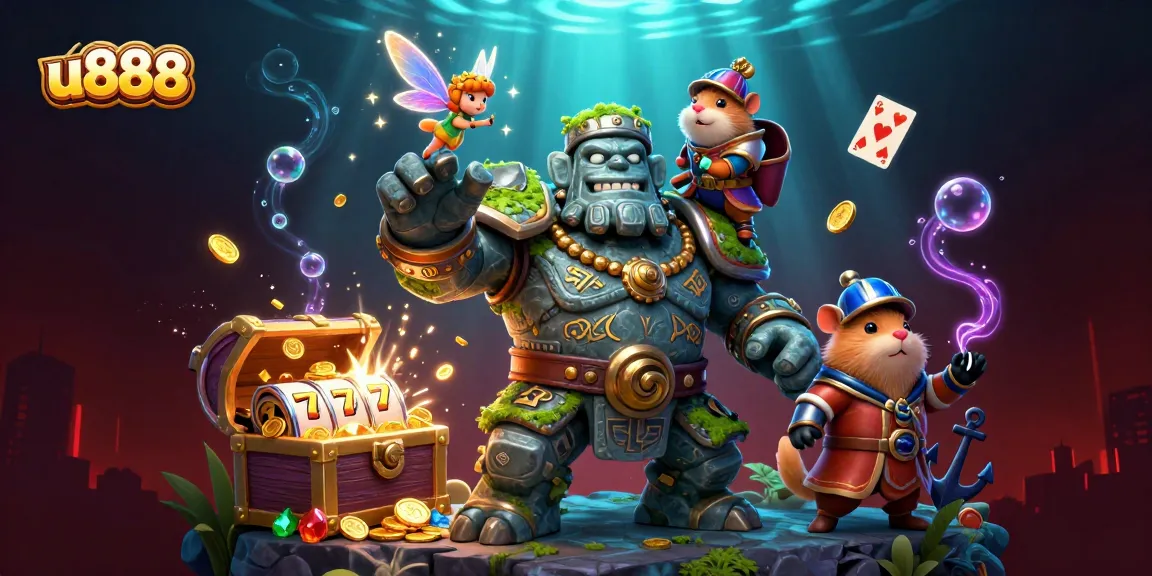 Experience thrilling gaming action at u888 with vibrant characters and casino excitement.