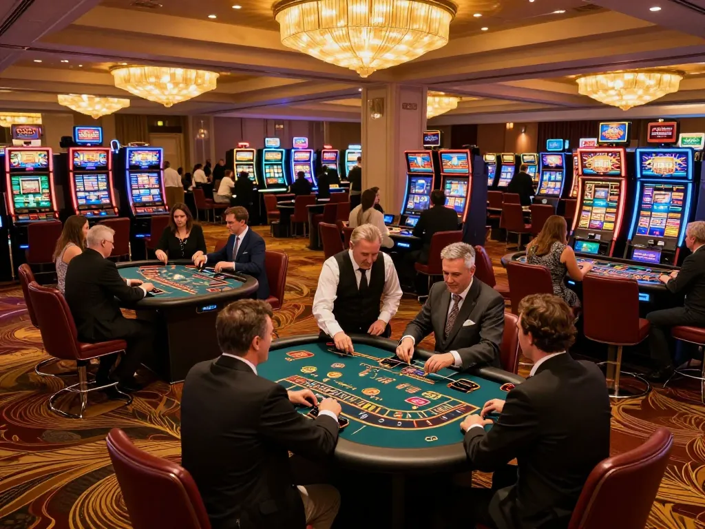 OPEN88 players engaging in exciting gameplay at a luxurious casino