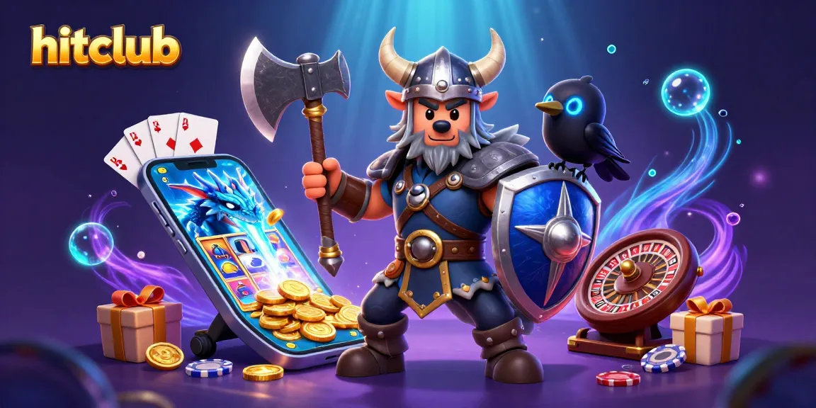 Hitclub players engage with dynamic slot games in a vibrant 3D casino scene.
