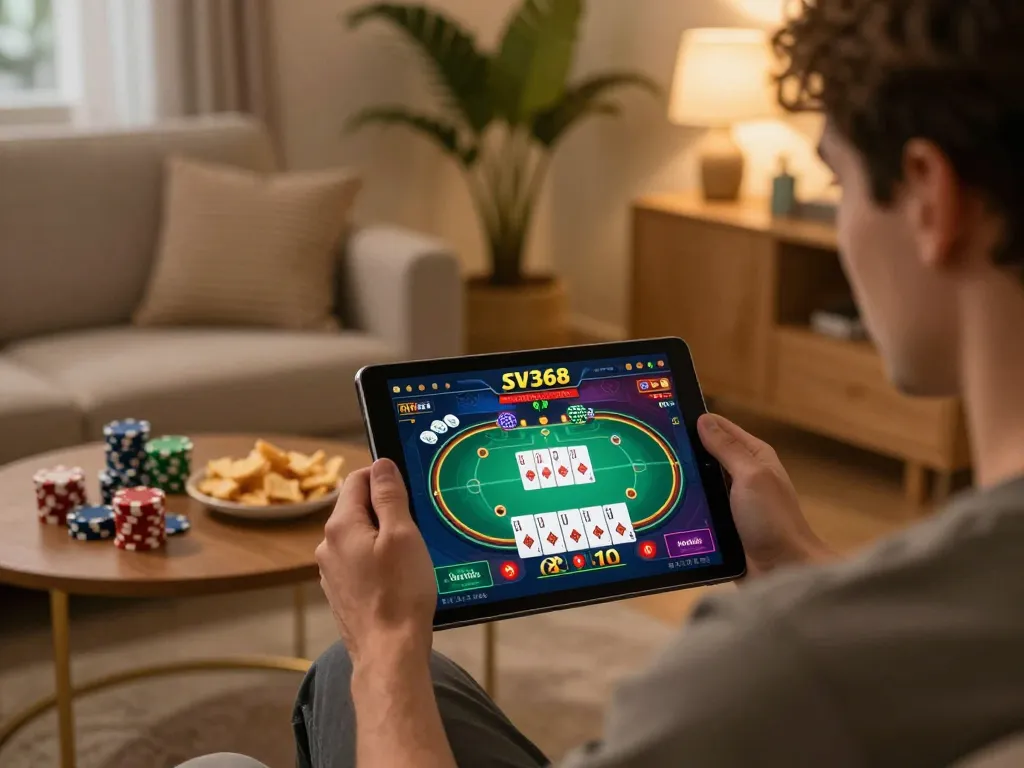 Experience the thrill of SV368 online poker game from the comfort of home with vibrant gaming interface.