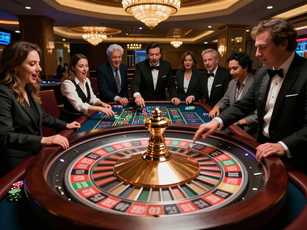 Engaging players placed bets at a roulette table showcasing the thrilling action of DA88