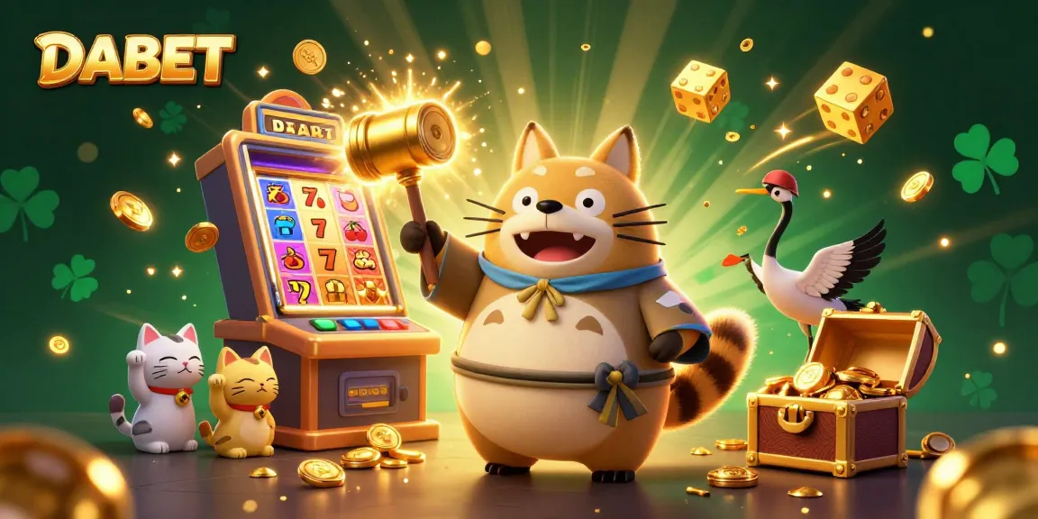 DABET offers a vibrant 3D casino experience featuring cheerful characters and jackpot elements.