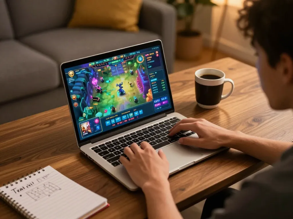 Player enjoying tai xiu online in a cozy home setting, focused on game strategy.