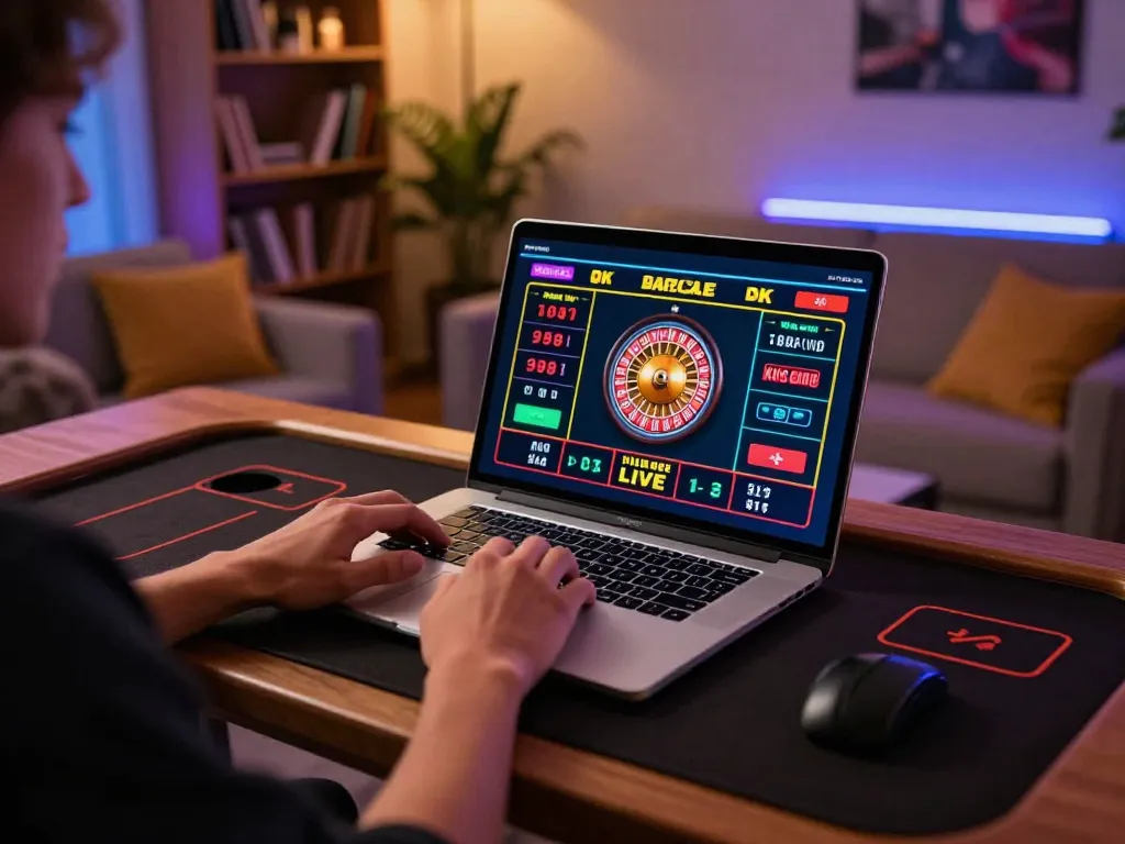 Engaging moment of online gaming at https://hitclub.im/ with roulette gameplay displayed on a sleek laptop.