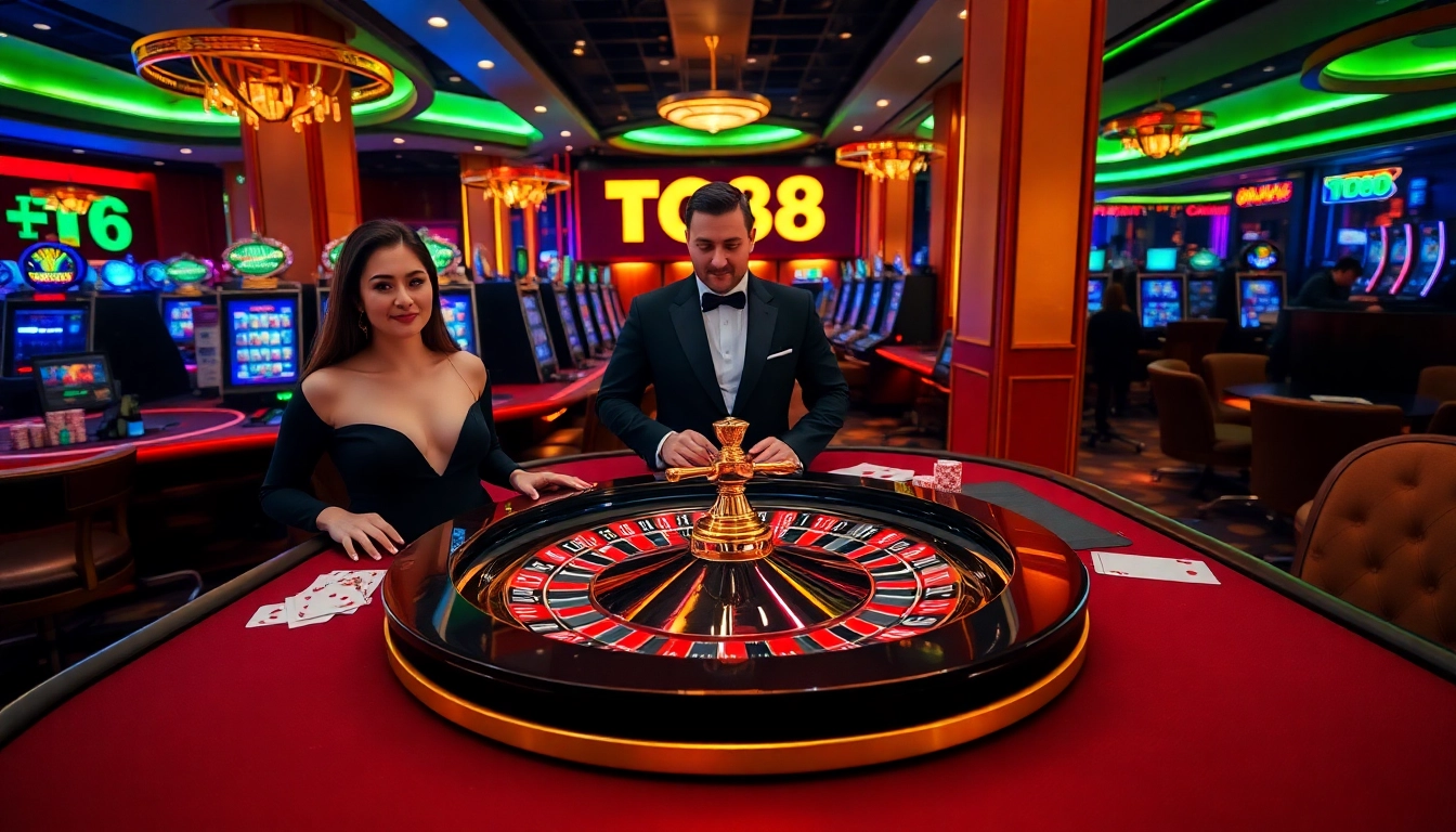 Experience high-stakes excitement at TG88 casino with vibrant gaming tables and professional dealers.