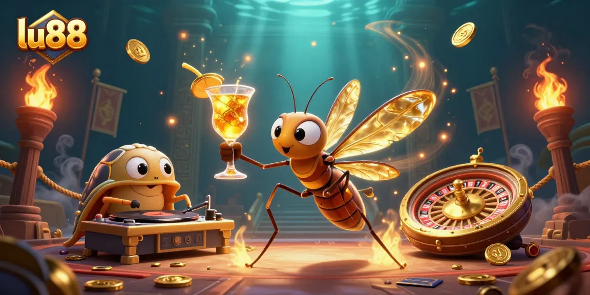 Experience thrilling games at lu88 with vibrant casino elements and animated characters.