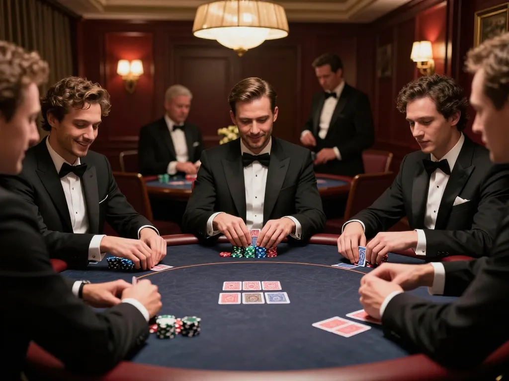 Players engage in a high-stakes poker game at 98win, showcasing strategy and excitement.