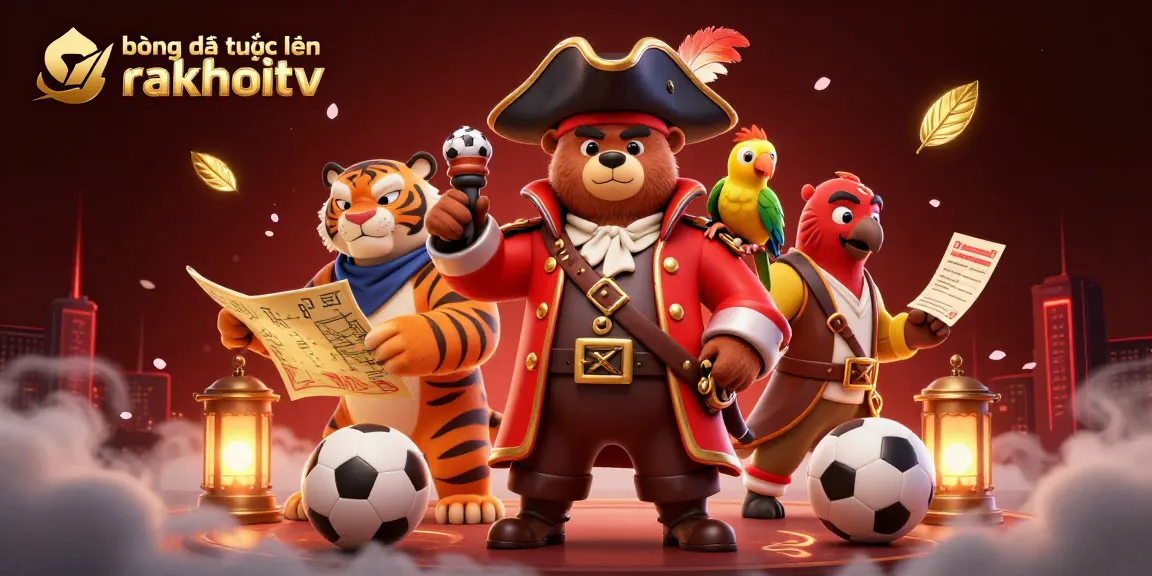 Experience bóng đá trực tuyến rakhoitv sports betting excitement with dynamic visual elements in this vibrant illustration.