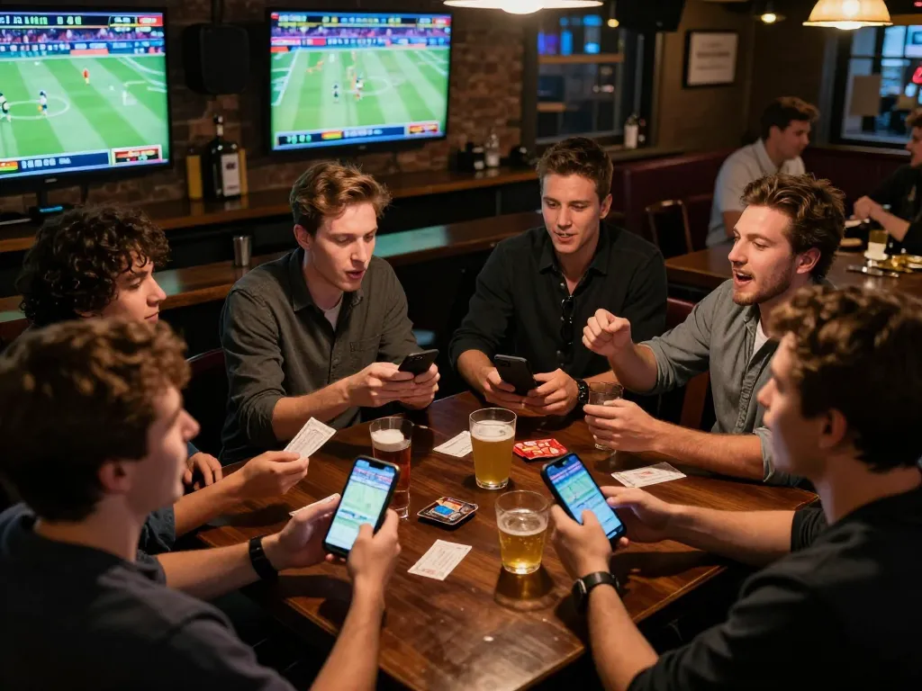 People celebrating during a live sports bet at five88, capturing the excitement of sports betting.