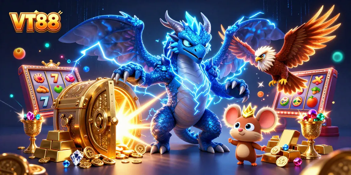 Join the excitement at VT88 for thrilling casino adventures featuring colorful slot reels.