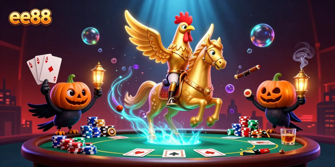 Experience thrilling gameplay at ee88, featuring a dynamic casino scene with poker tables and gaming elements.