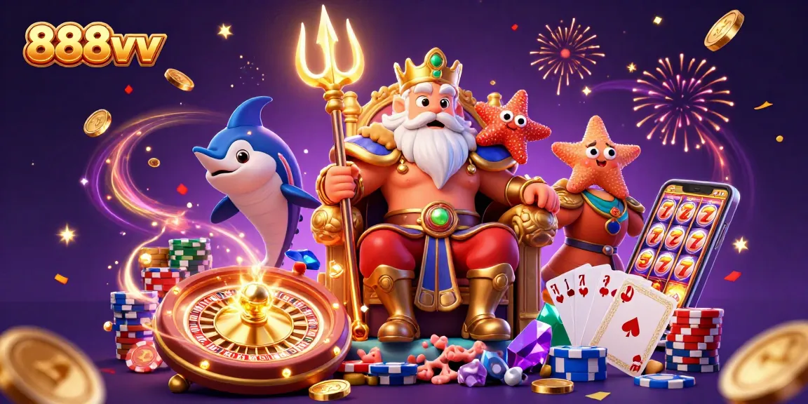 Win big at 888vv while enjoying games surrounded by vibrant casino elements and celebratory effects.