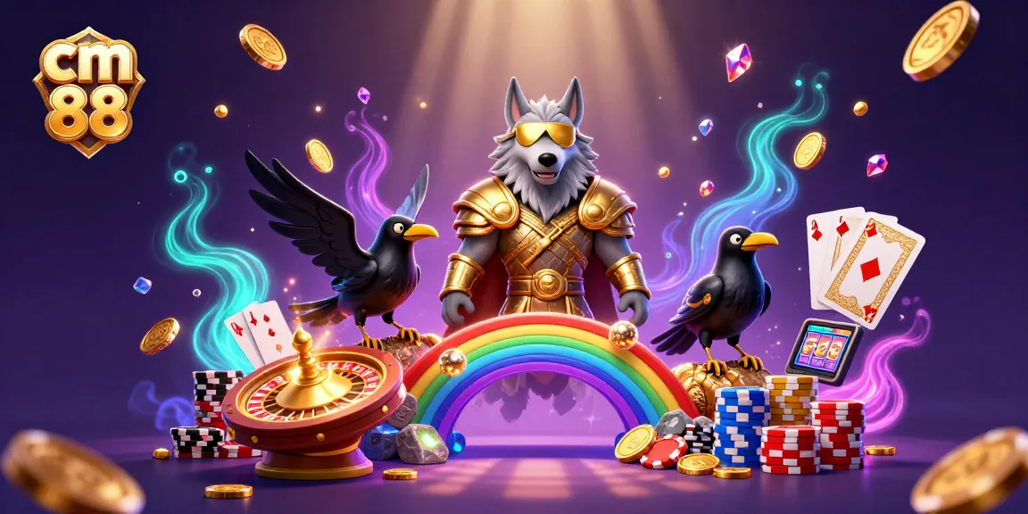 Experience the thrill of cm 88 with vibrant casino action featuring Odin and his ravens amidst cascading coins.