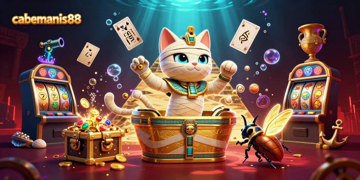 Activate fun and winning moments at cabemanis88 with a lively pyramid casino scene.
