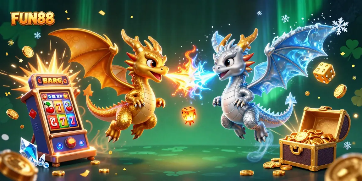 Engage in thrilling FUN88 casino action with vibrant dragons, jackpots, and epic game elements.