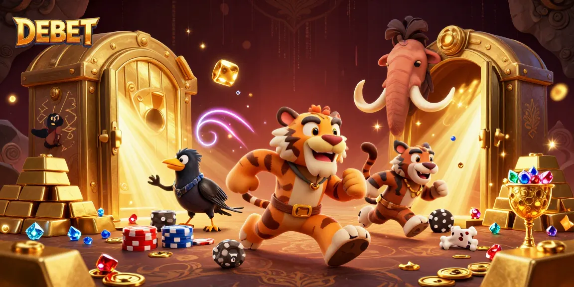 Experience thrilling gameplay at DEBET with prehistoric casino fun featuring whimsical characters.