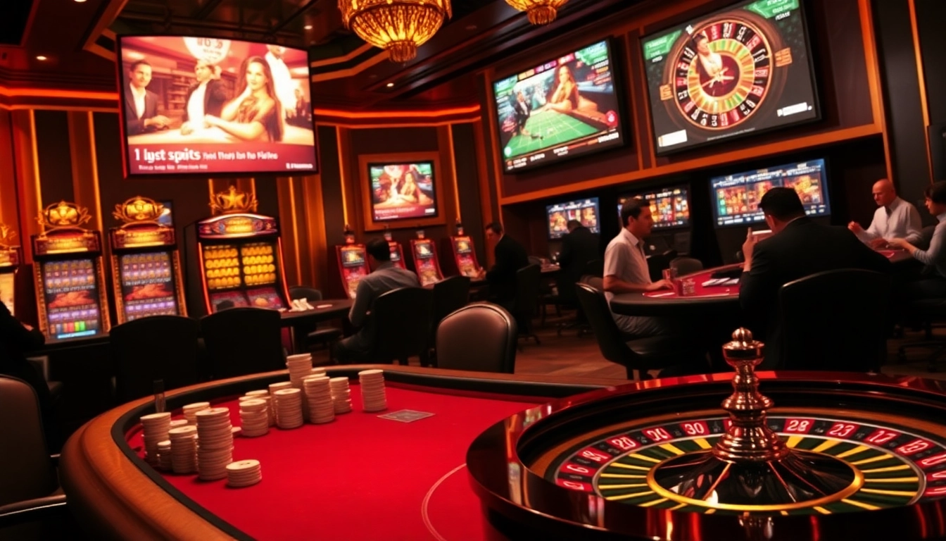 Players enjoying a thrilling poker game at BJ88 casino, showcasing excitement and luxury.