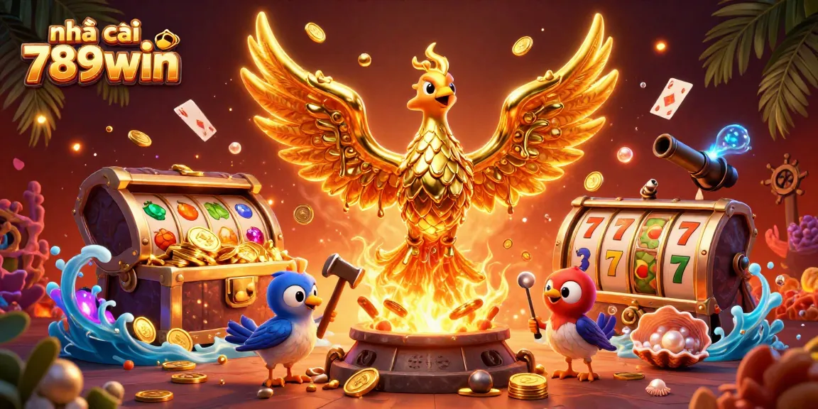 Win big with nhà cái 789win's exciting slots and casino games featuring a molten phoenix.