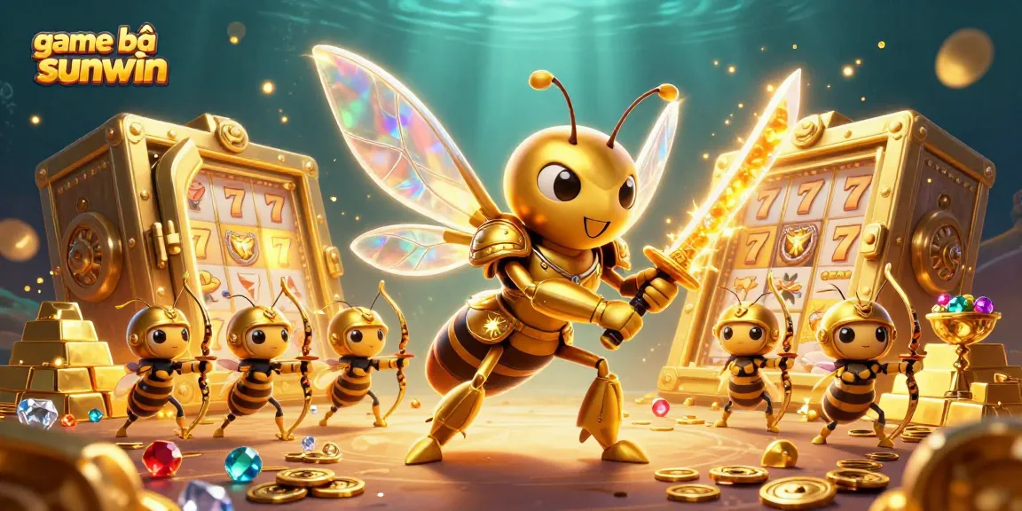 Experience the thrill of game bài sunwin with vibrant 3D visuals of samurai hornet and treasure.