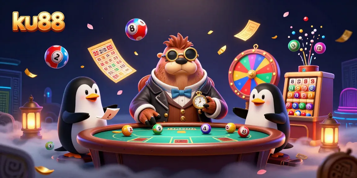 Engage in lively casino action at ku88 with a jolly walrus, penguin dealer, and a bluffing pufferfish.