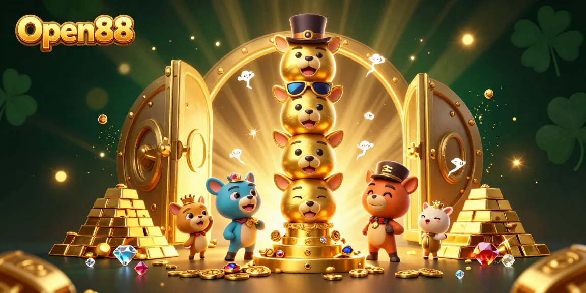 Open88 brings the excitement of winning with a vibrant casino illustration full of treasures.