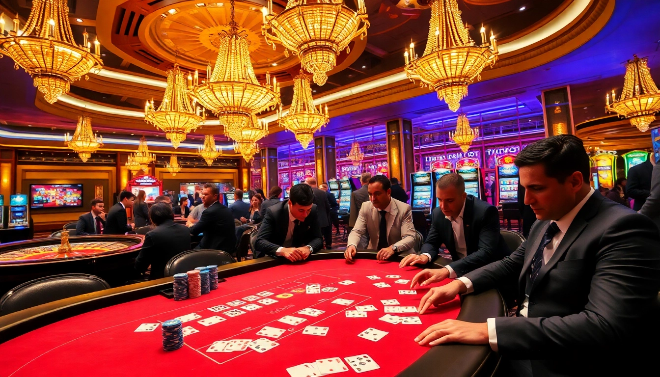 Experience excitement at five88 poker tables filled with high-stakes chips and vibrant casino lights.
