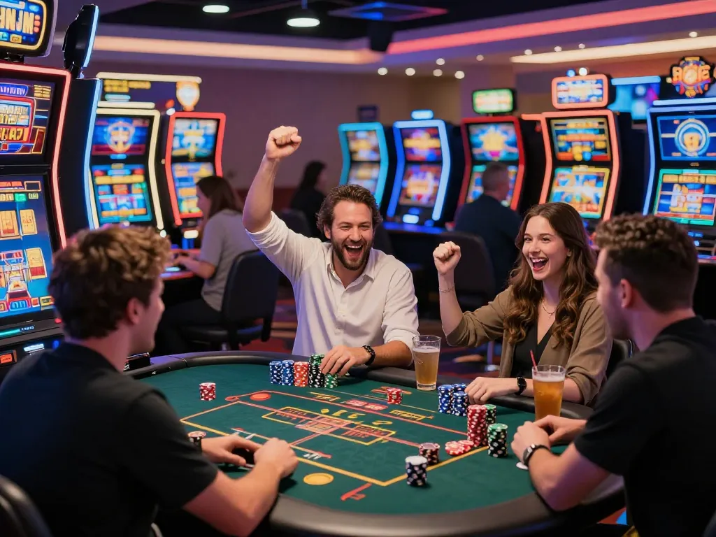 Tải game 789 Club in a vibrant casino environment with players enjoying thrilling games.