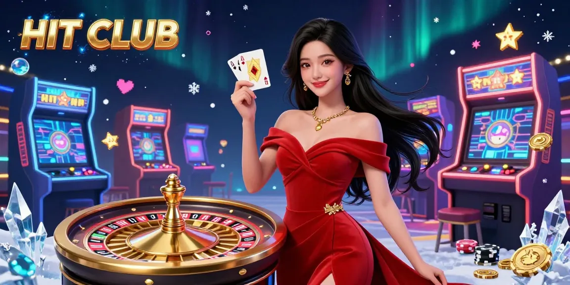 Experience the thrill of HIT CLUB with colorful arcade games and glamorous casino elements.